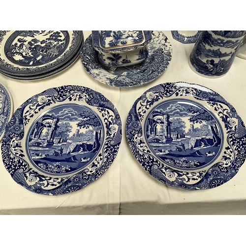 58 - 2 BOXES OF BLUE & WHITE CHINA TO INCLUDE SPODE ETC