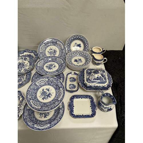 59 - 2 BOXES OF BLUE & WHITE CHINA TO INCLUDE SPODE ETC