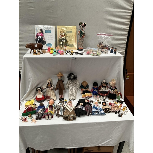 71 - BOX OF DOLLS KEYRINGS ETC