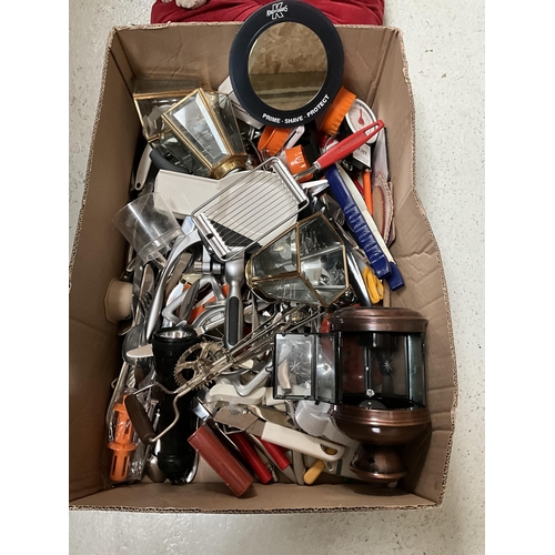 73 - BOX OF CUTLERY AND BOX OF PICTURES ETC