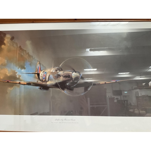 113 - FRAMED SPITFIRE PICTURE 28 X 44