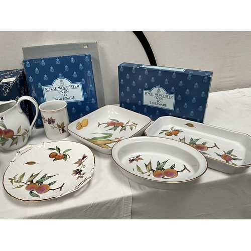 118 - 2 BOXES OF ROYAL WORCESTER EVESHAM PATTERN OVEN TO TABLE WARE BOXED ITEMS