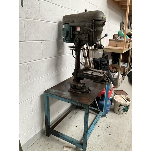 124 - LARGE PROGRESS NO 2G ELECTRIC PRESS DRILL ON STAND AND ACCESSORIES - TOTAL HEIGHT 70