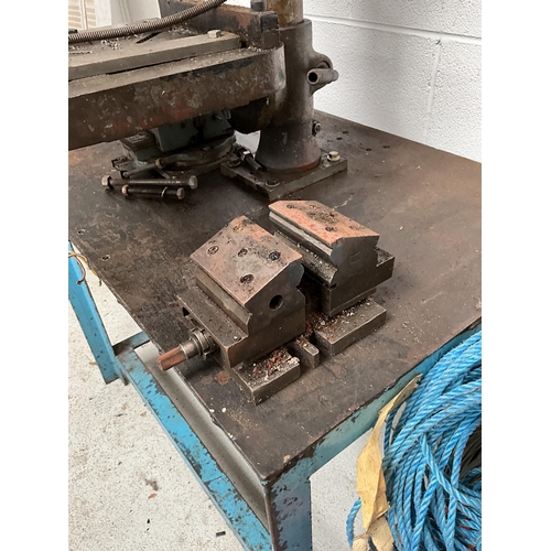 124 - LARGE PROGRESS NO 2G ELECTRIC PRESS DRILL ON STAND AND ACCESSORIES - TOTAL HEIGHT 70