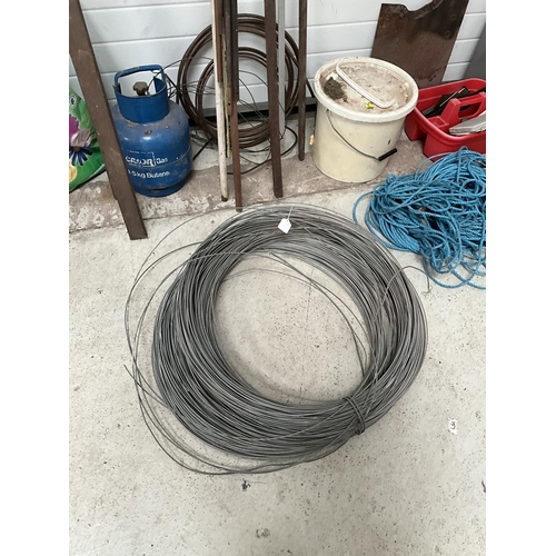 125 - QTY OF WIRE, COPPER PIPE, GAS BOTTLES ETC