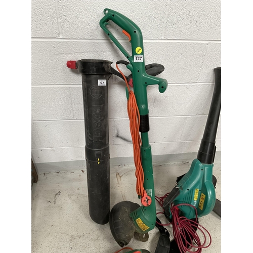 127 - GARDEN ELECTRIC LEAF BLOWER, STRIMMER AND HEDGECUTTER