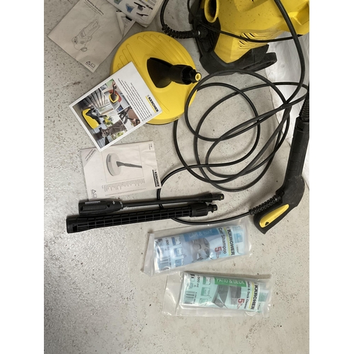 135 - KARCHER PRESSURE WASHER WITH ATTACHMENTS IN BOX