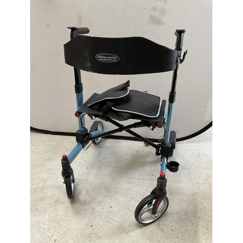 137 - ABLEWORLD WALKING AID AS NEW TO INCLUDE CADDY CARRYING AIDS