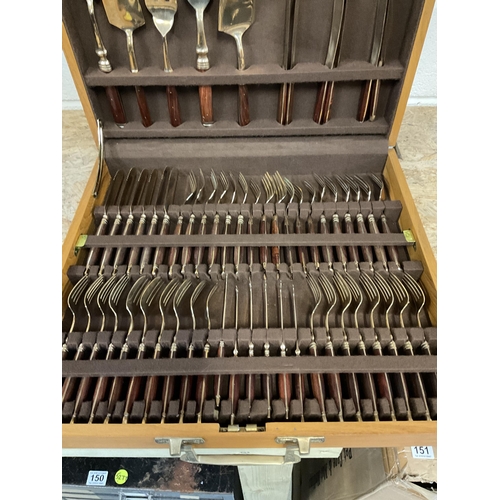 143 - CASED CANTEEN OF CUTLERY APPROX 61 PIECES 16 X 18