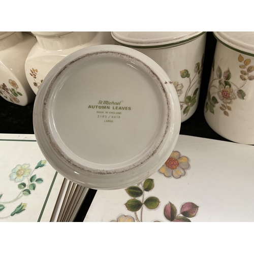 149 - 3 BOXES OF ST MICHAELS AUTUMN LEAVES KITCHEN CHINA TO INCLUDE PLACEMATS ETC