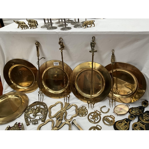 155 - BOX OF BRASS AND STAINLESS STEEL GOBLETS