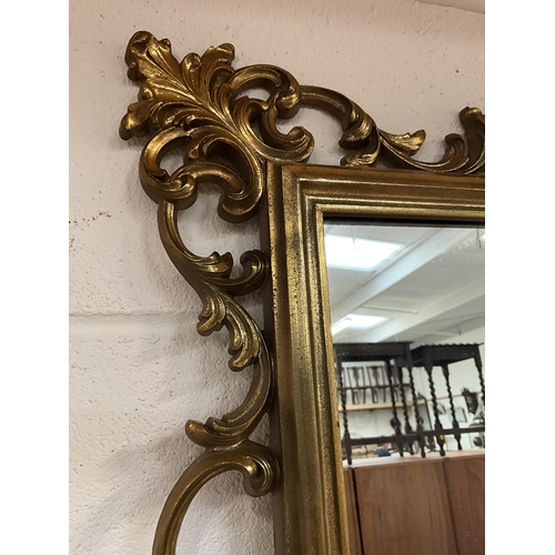 156 - LARGE GILT FRAMED ELABORATE MODERN WALL MIRROR 31 X 42