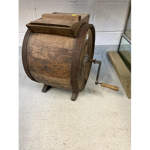 166 - VICTORIAN TABLE TOP BUTTER CHURN H 18