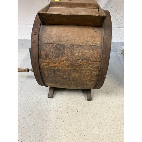 166 - VICTORIAN TABLE TOP BUTTER CHURN H 18