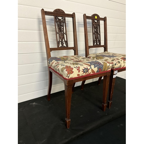 170 - PAIR OF EDWARDIAN MAHOGANY DINING CHAIRS (WORMED)