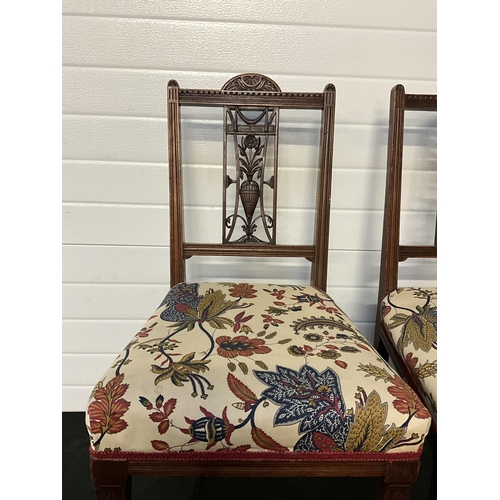 170 - PAIR OF EDWARDIAN MAHOGANY DINING CHAIRS (WORMED)