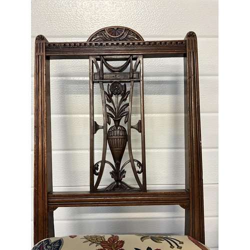 170 - PAIR OF EDWARDIAN MAHOGANY DINING CHAIRS (WORMED)