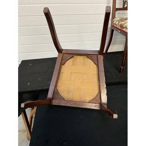 170 - PAIR OF EDWARDIAN MAHOGANY DINING CHAIRS (WORMED)