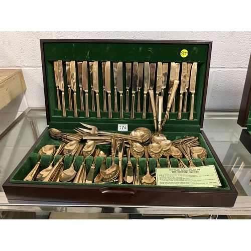 174 - MODERN CASED CANTEEN OF CUTLERY APPROX 140 PIECES 23 X 12