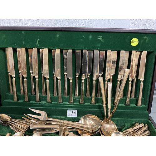 174 - MODERN CASED CANTEEN OF CUTLERY APPROX 140 PIECES 23 X 12