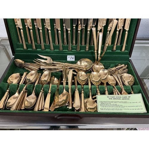 174 - MODERN CASED CANTEEN OF CUTLERY APPROX 140 PIECES 23 X 12