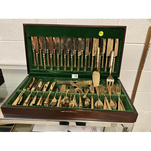 175 - MODERN CASED CANTEEN OF CUTLERY APPROX 82 PIECES 23 X 12