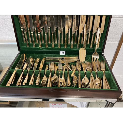 175 - MODERN CASED CANTEEN OF CUTLERY APPROX 82 PIECES 23 X 12