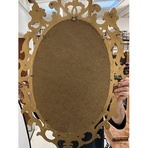 178A - MODERN DECORATIVE GILT FRAMED OVAL WALL MIRROR 35 X 22