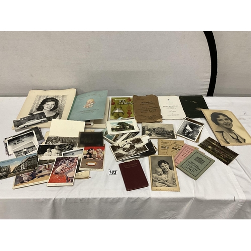 183 - QTY OF EPHEMERA AND POSTCARDS