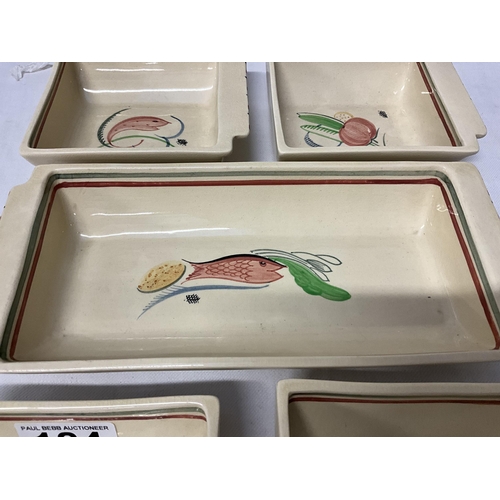 184 - SUSIE COOPER HORS D'OEUVRE DISHES AND 2 PIECES OF COPENHAGEN CHINA