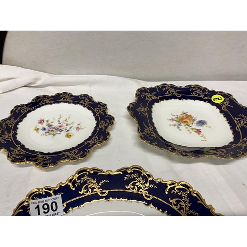 190 - 3 ROYAL CROWN DERBY SERVING DISHES