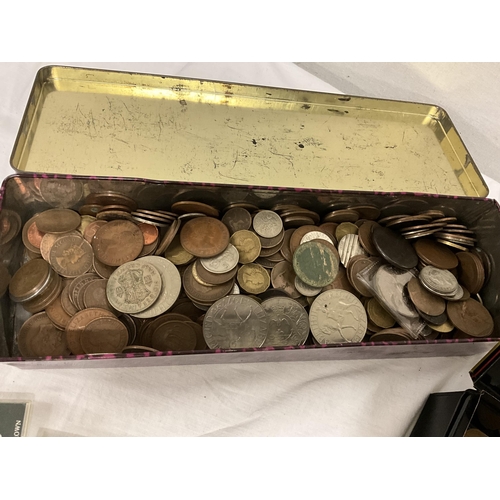 198 - 2 TINS OF OLD COINS ETC