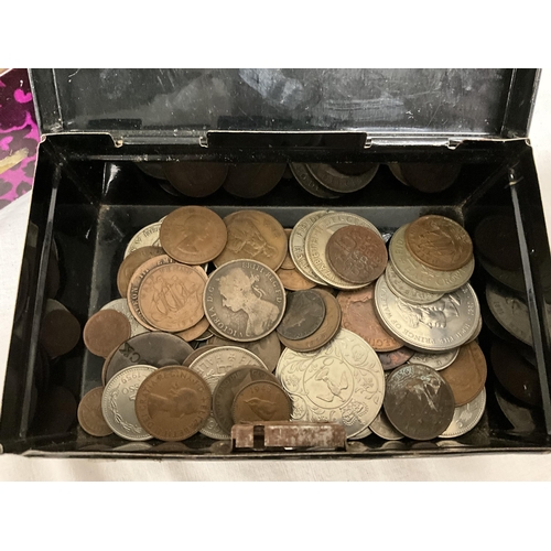 198 - 2 TINS OF OLD COINS ETC