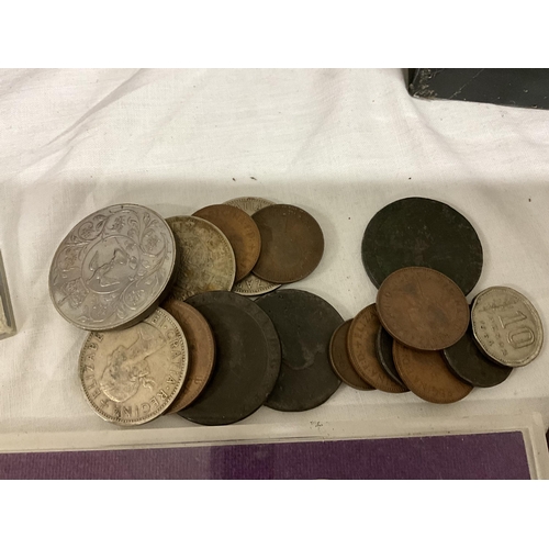 198 - 2 TINS OF OLD COINS ETC