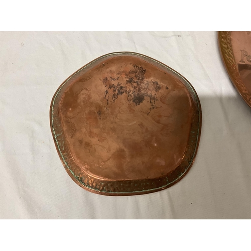 202 - 2 VINTAGE COPPER TEACHERS WHISKY ADVERTISING TRAYS