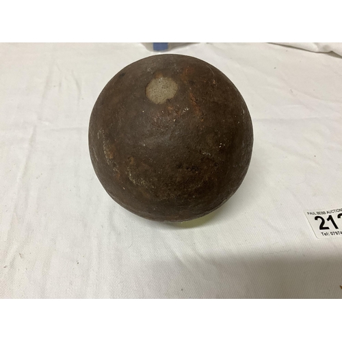 212 - OLD CAST METAL CANON BALL