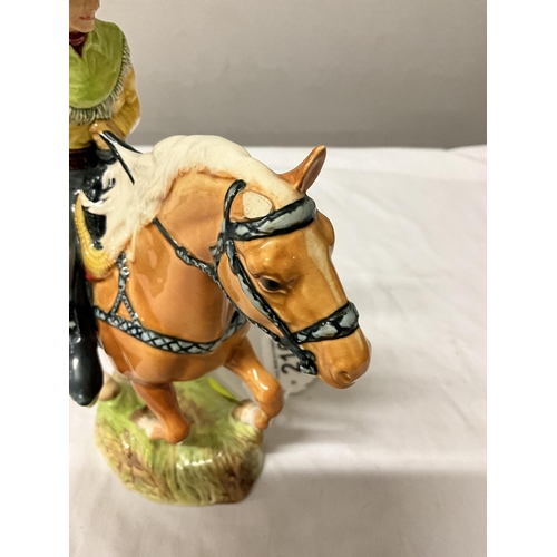 216 - BESWICK COWBOY ON HORSEBACK A/F 1 EAR MISSING H 9