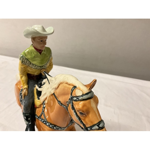 216 - BESWICK COWBOY ON HORSEBACK A/F 1 EAR MISSING H 9