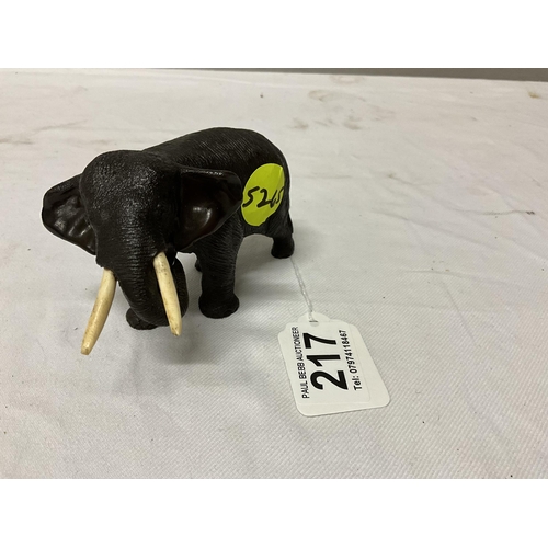 217 - BRONZE SMALL ELEPHANT SIGNATURE TO BASE H 3