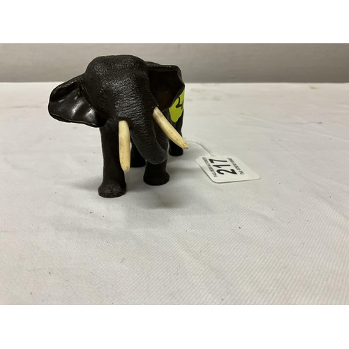 217 - BRONZE SMALL ELEPHANT SIGNATURE TO BASE H 3