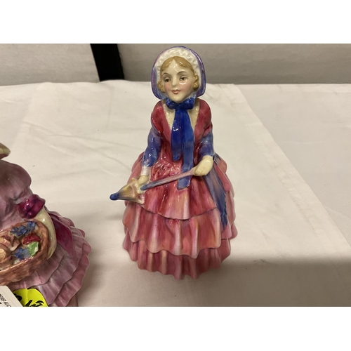 218 - 2 ROYAL DOULTON FIGURES - GRETA HN1485 A/F CHIPS TO PETAL, BIDDY HN1513  H 5.5