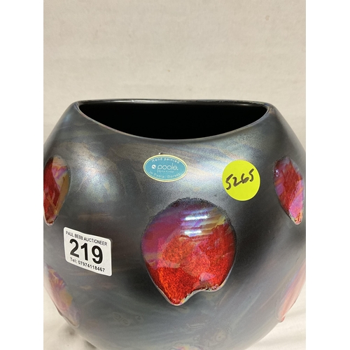 219 - HAND PAINTED STUDIO POOLE POTTERY VASE - GALAXY H 10.5