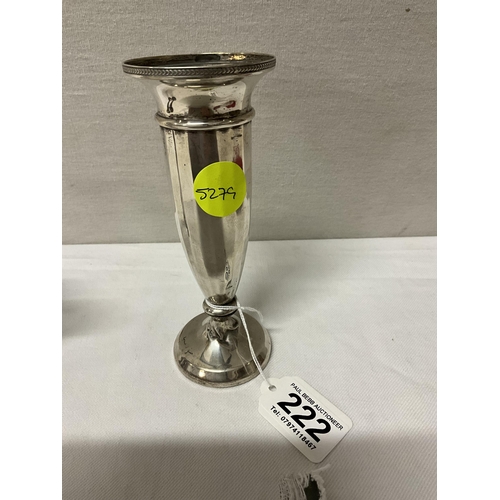 222 - HALLMARKED SILVER FLOWER VASE H 6