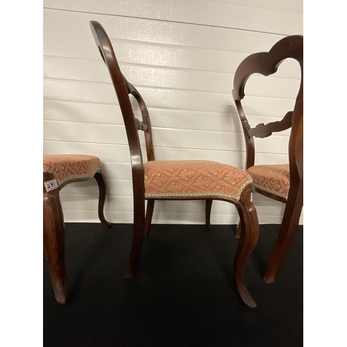 271 - 4 VICTORIAN ROSEWOOD UPHOLSTERED DINING CHAIRS A/F