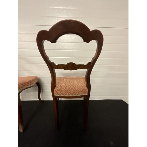 271 - 4 VICTORIAN ROSEWOOD UPHOLSTERED DINING CHAIRS A/F