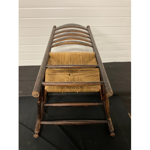 274 - VICTORIAN OAK FARMHOUSE ARMCHAIR WITH WOVEN SEAT