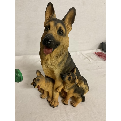 291 - 2 RESIN ALSATION DOG ORNAMENTS A/F