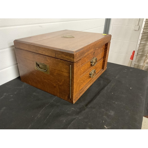 295 - COLINGWOOD & SON LTD OAK CANTEEN OF CUTLERY WITH FITTED DRAWERS APPROX 90 PIECES A/F H 9