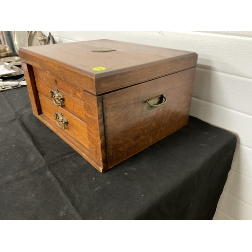 295 - COLINGWOOD & SON LTD OAK CANTEEN OF CUTLERY WITH FITTED DRAWERS APPROX 90 PIECES A/F H 9