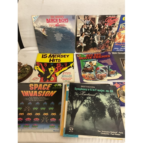 300 - BOX WITH RECORDS, GLASS BOWL, ETC